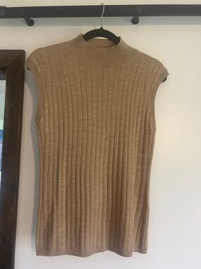 Banana Republic Ribbed Mock Neck Sweater  - Camel Brown